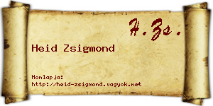 Heid Zsigmond névjegykártya